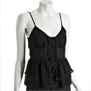 Parker Black Ruffle Camisole Top